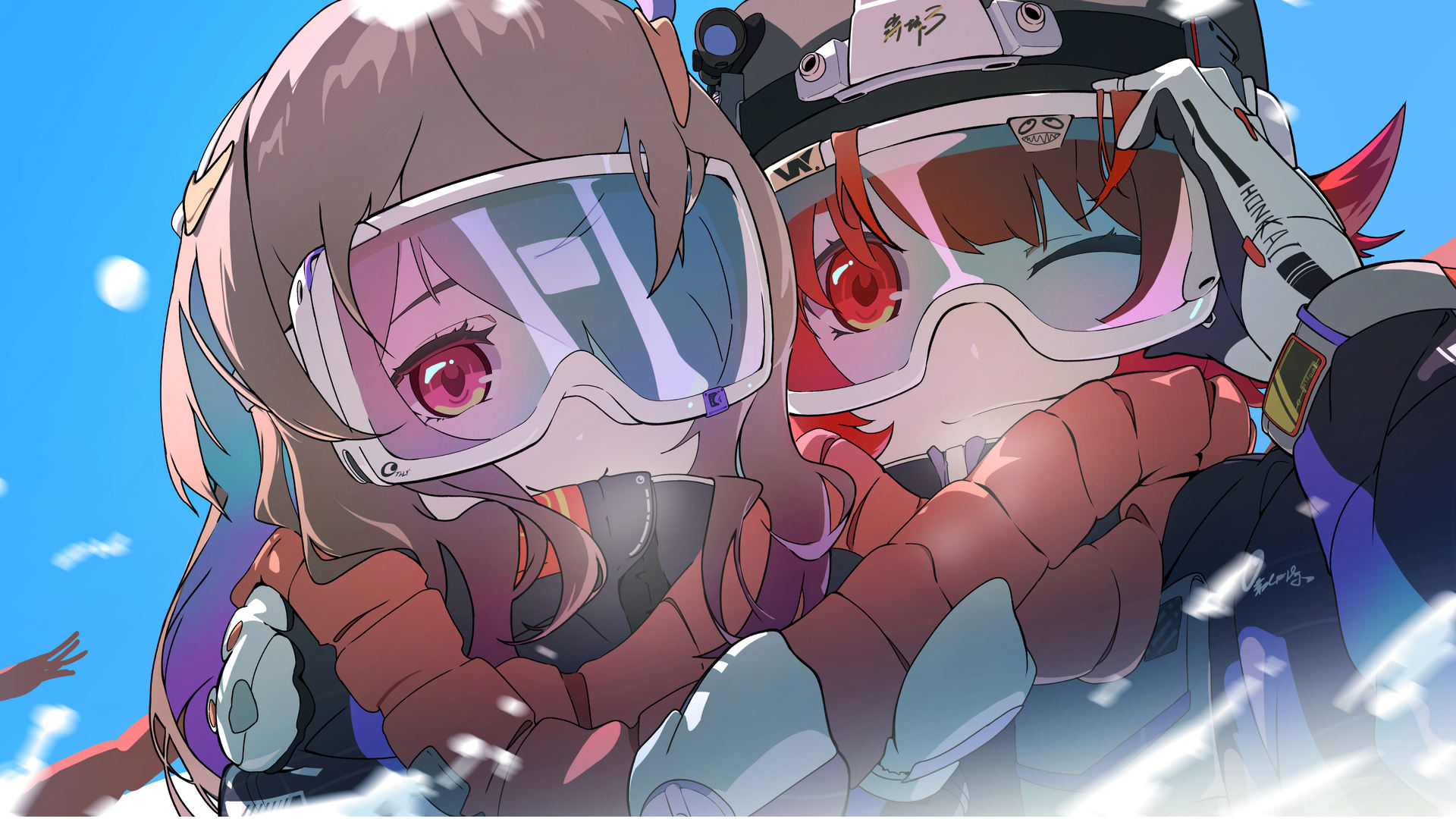 动漫女孩 动漫 滑雪 围巾 4K壁纸