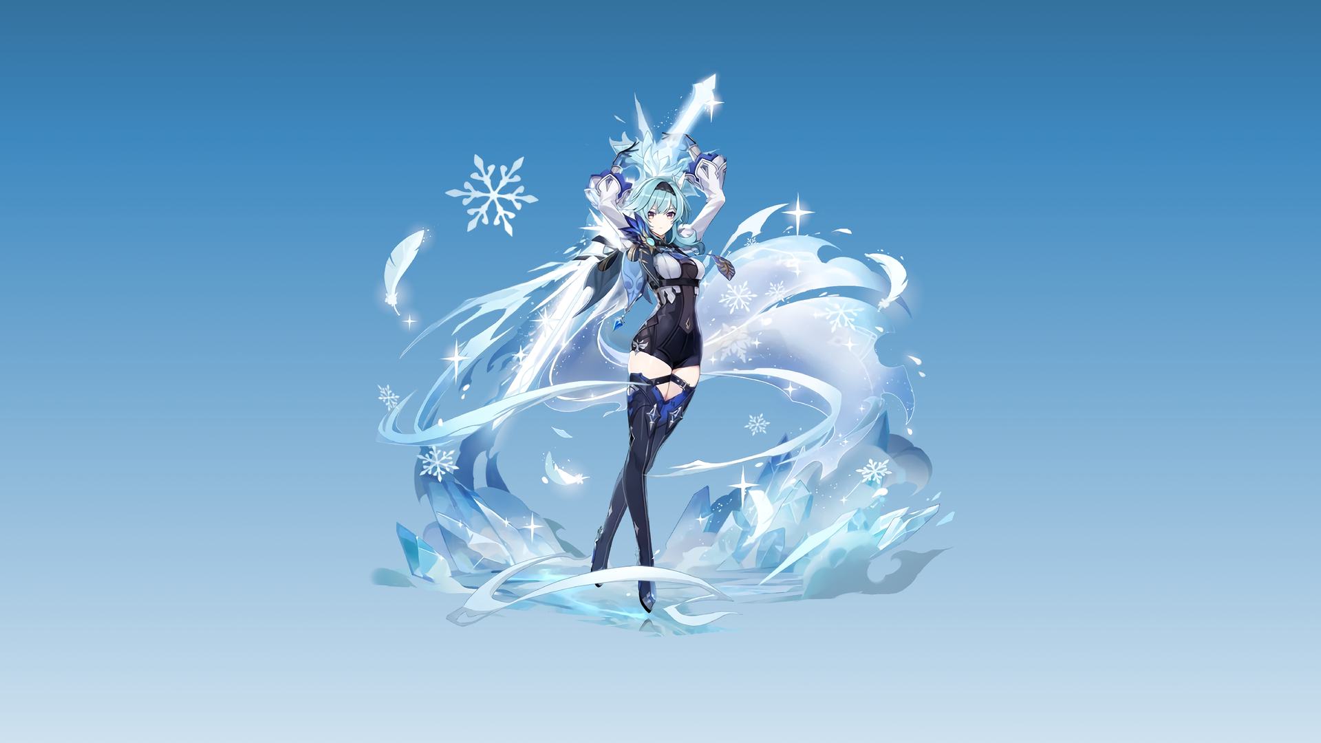 游戏CG 尤拉 原神 动漫女孩 极简主义 简单背景 4K壁纸