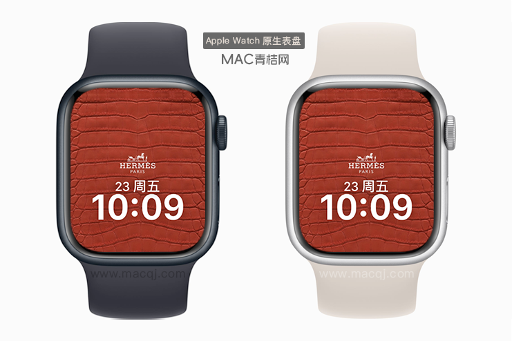 爱马仕红色真皮 Apple Watch景深原生人像表盘