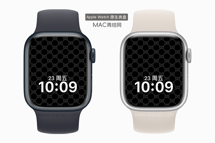 古驰满屏标志黑色 Apple Watch景深原生人像表盘