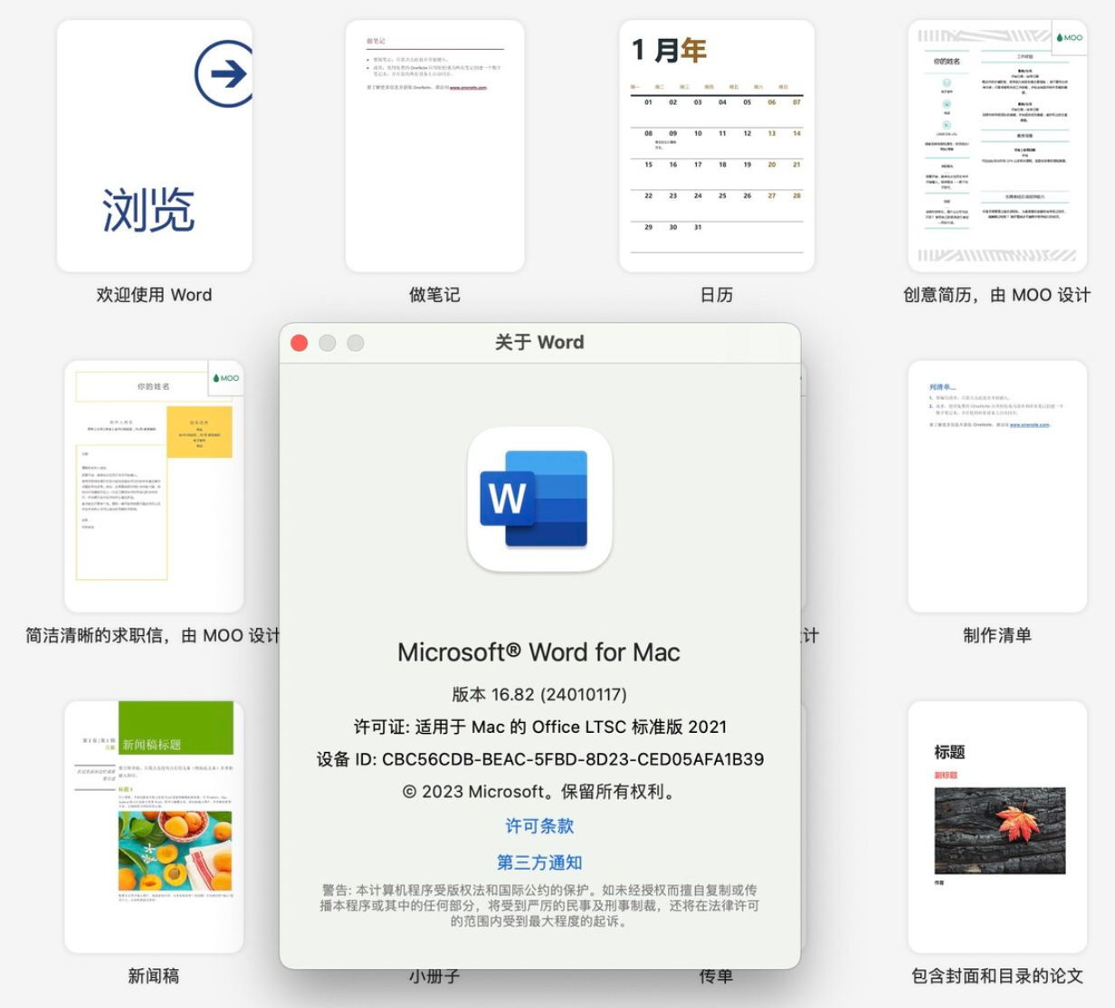 Microsoft Word 2021 for Mac v16.82 LTSC专业增强版 文字处理软件-1