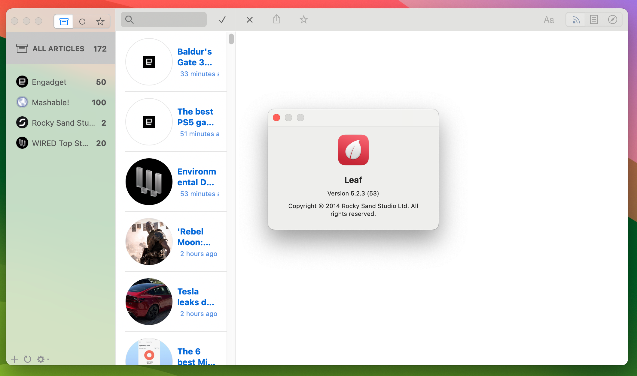 Leaf for Mac v5.2.3 好用的rss阅读器 激活版-1