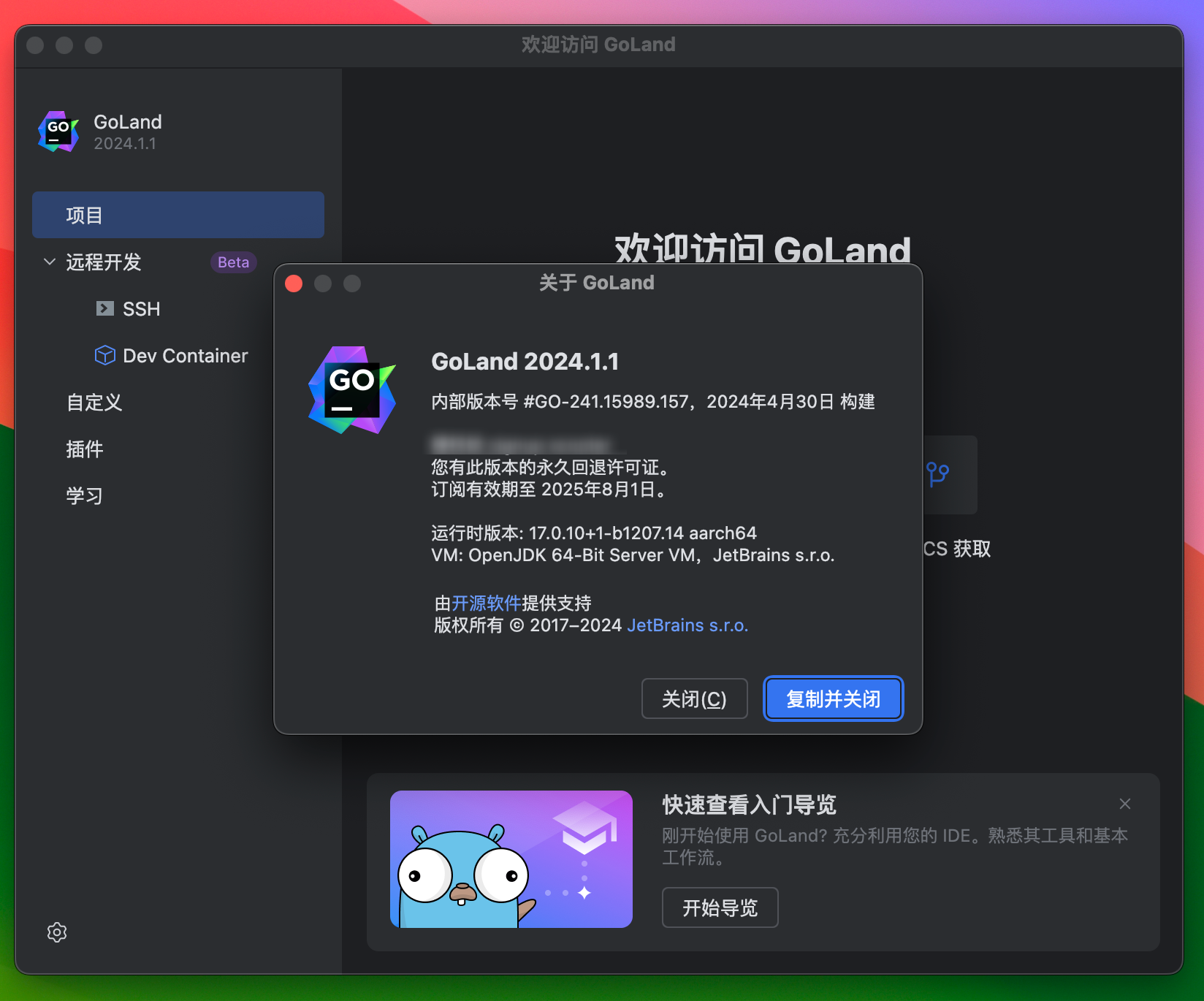 GoLand 2024 for Mac v2024.1.1 中文激活版 GO语言集成开发工具环境GO(intel/M1均可)-1